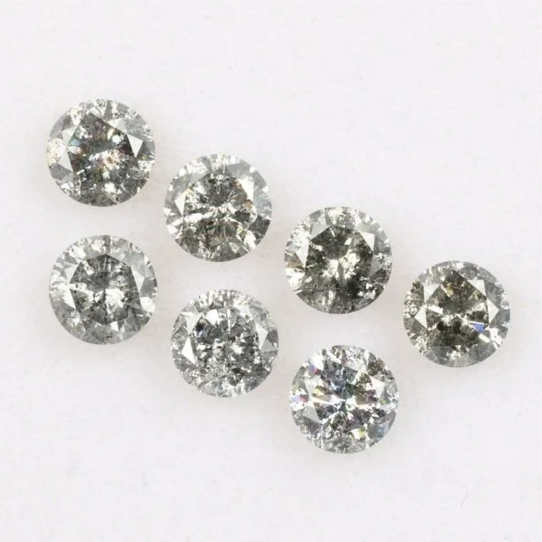 4.00 MM Round Brilliant Cut Salt and Pepper Melee Diamond
