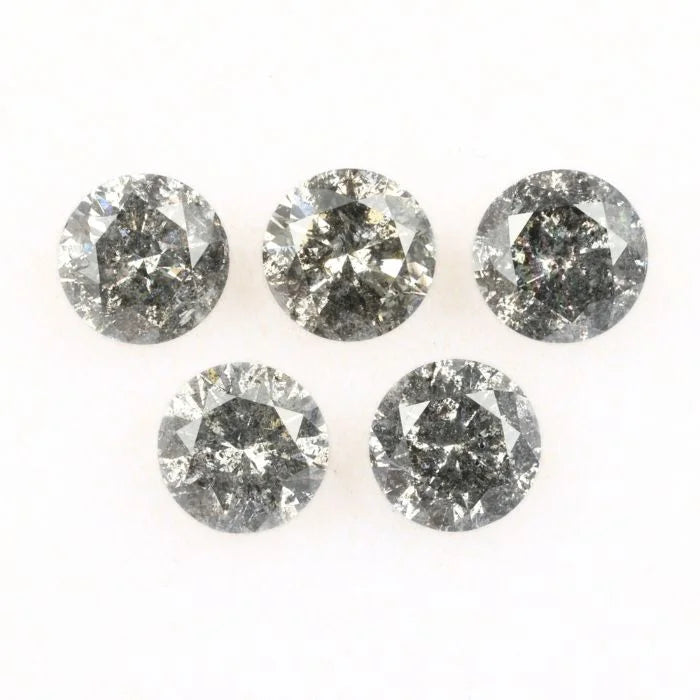 4.00 MM Round Brilliant Cut Salt & Pepper Melee Diamond