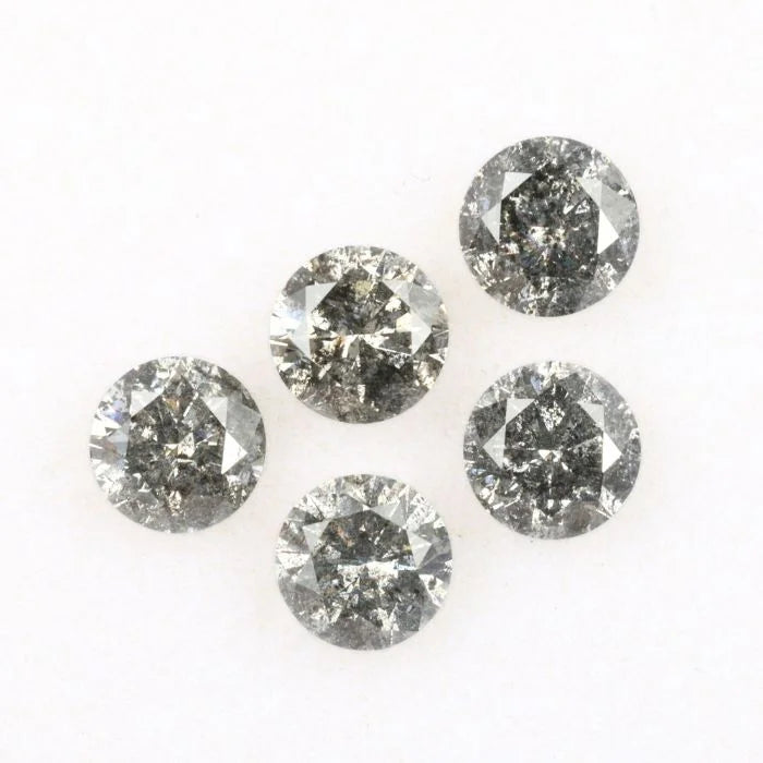 4.00 MM Round Brilliant Cut Salt & Pepper Melee Diamond