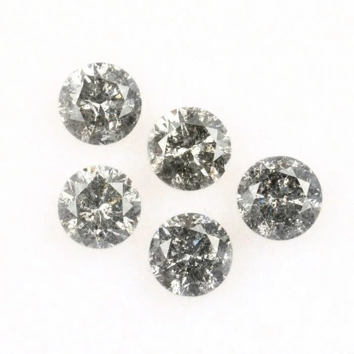 4.00 MM Round Brilliant Cut Salt & Pepper Melee Diamond