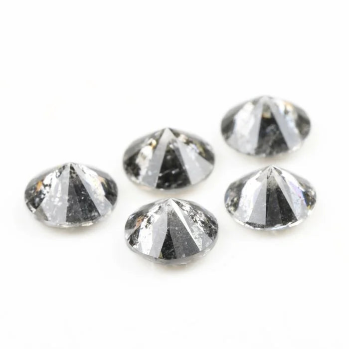4.00 MM Round Brilliant Cut Salt & Pepper Melee Diamond