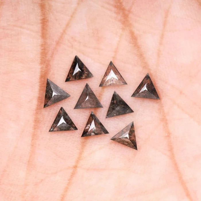 4.00 MM Triangle Cut Salt & Pepper Loose Diamond