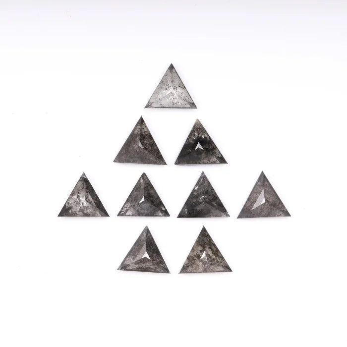 4.00 MM Triangle Cut Salt & Pepper Loose Diamond
