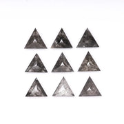 4.00 MM Triangle Cut Salt and Pepper Loose Diamond | Minimal Carbon