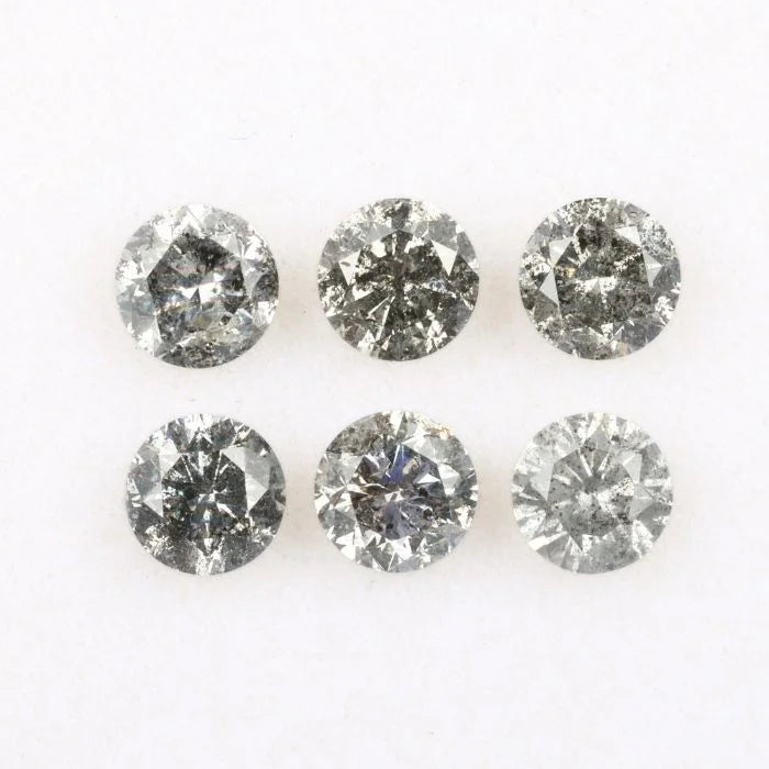 4.10 MM Round Brilliant Cut Salt & Pepper Melee Diamond