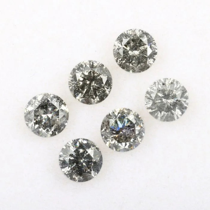 4.10 MM Round Brilliant Cut Salt & Pepper Melee Diamond