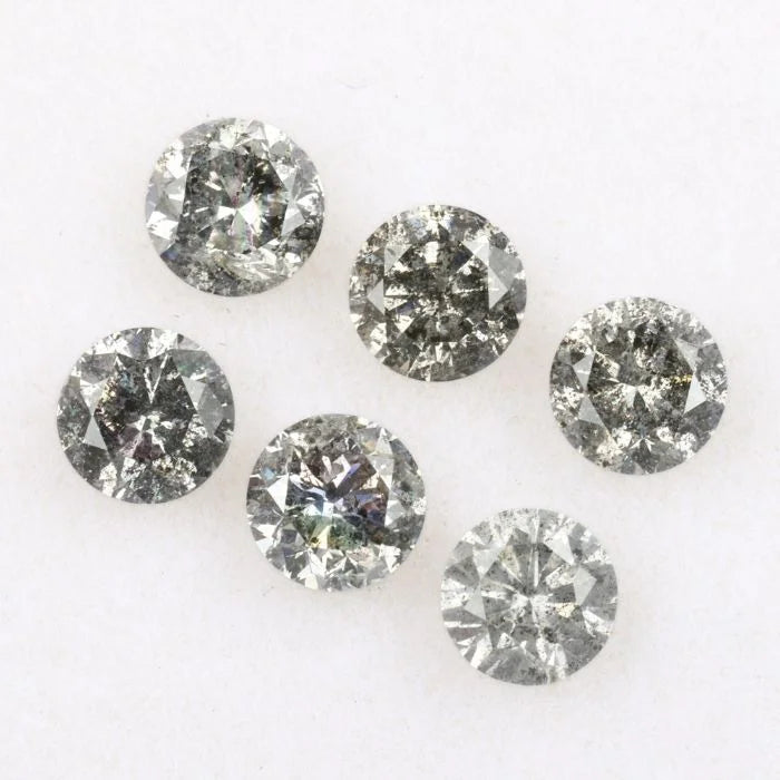 4.10 MM Round Brilliant Cut Salt & Pepper Melee Diamond