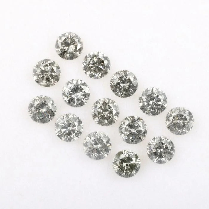 4.20 MM Round Brilliant Cut Salt & Pepper Melee Diamond