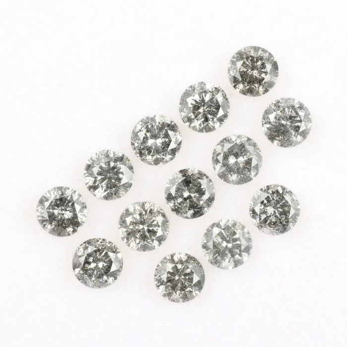 4.30 MM Round Brilliant Cut Salt & Pepper Melee Diamond