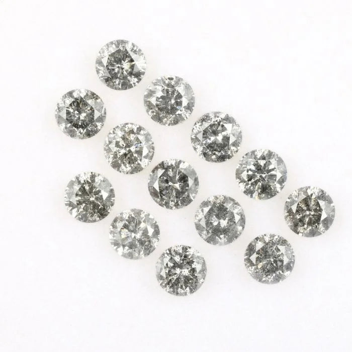 4.30 MM Round Brilliant Cut Salt & Pepper Melee Diamond