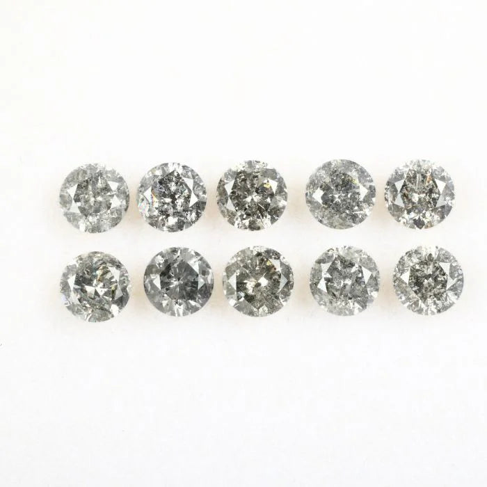 4.40 MM Round Brilliant Cut Salt & Pepper Melee Diamond