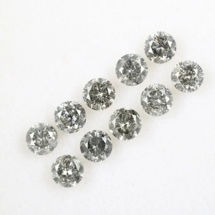 4.40 MM Round Brilliant Cut Salt & Pepper Melee Diamond