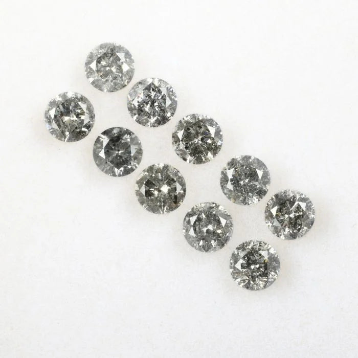 4.40 MM Round Brilliant Cut Salt & Pepper Melee Diamond