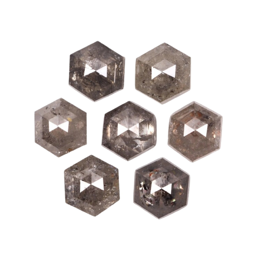 4.0 MM Salt and Pepper Hexagon Melee Diamonds