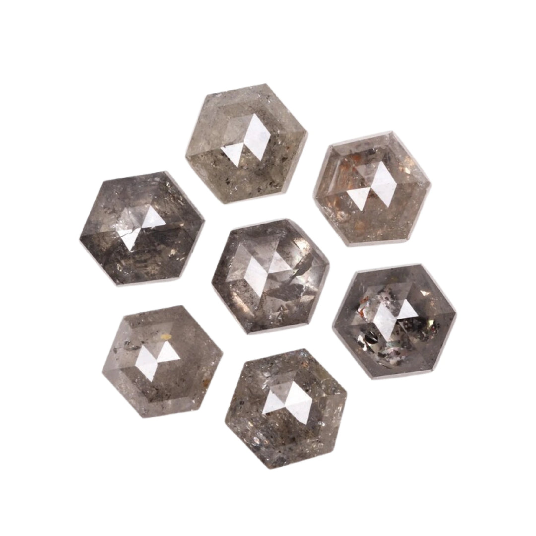 4.0 MM Salt and Pepper Hexagon Melee Diamonds
