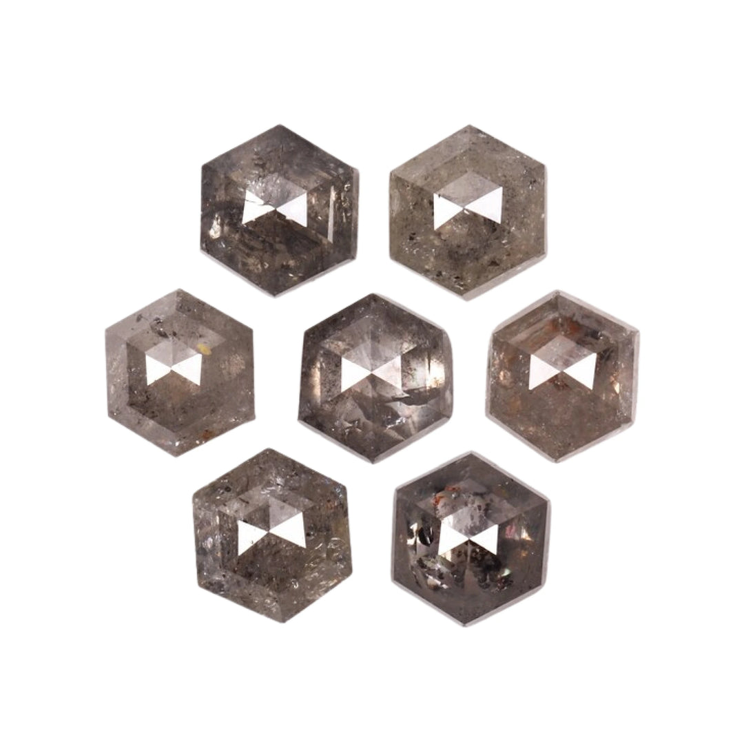 4.0 MM Salt and Pepper Hexagon Melee Diamonds
