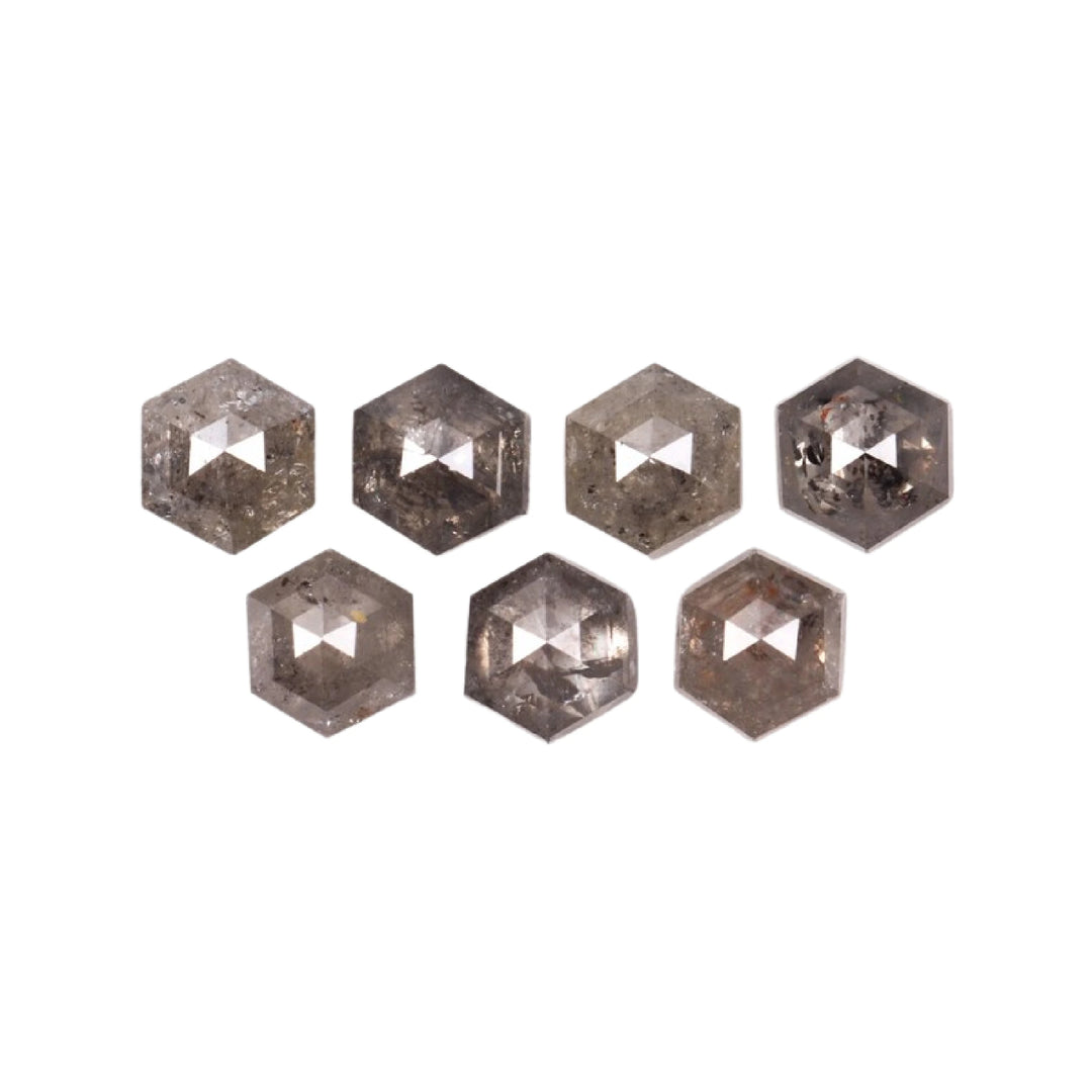 4.0 MM Salt and Pepper Hexagon Melee Diamonds