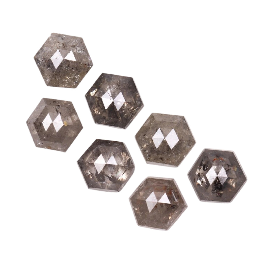 4.0 MM Salt and Pepper Hexagon Melee Diamonds