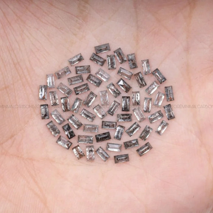 4.0 X 2.0 MM, Baguette Cut Salt And Pepper Diamond