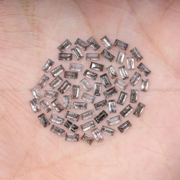 4.0 X 2.0 MM, Baguette Cut Salt And Pepper Diamond