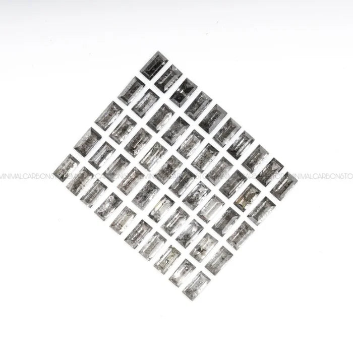 4.0 X 2.0 MM, Baguette Cut Salt And Pepper Diamond