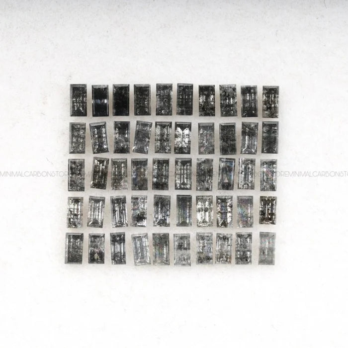 4.0 X 2.0 MM, Baguette Cut Salt And Pepper Diamond