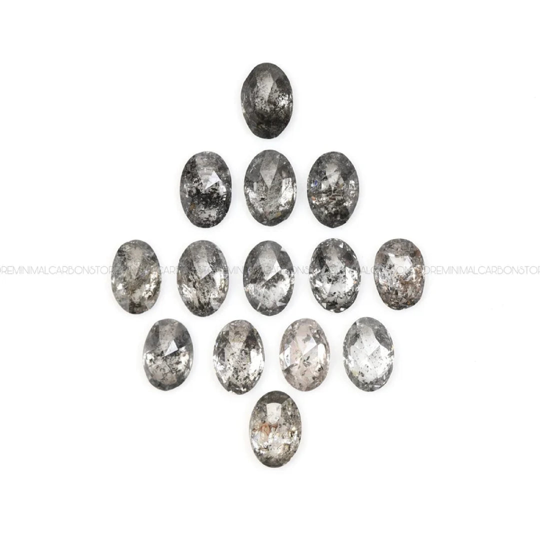 4.0 X 2.5 MM Salt and Pepper Oval Cut Diamonds