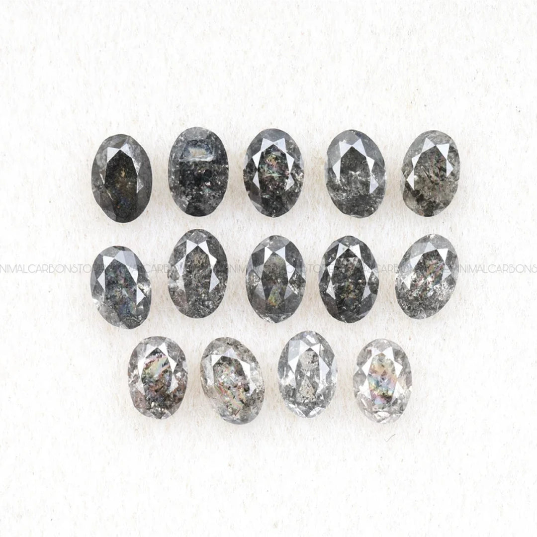 4.0 X 2.5 MM Salt and Pepper Oval Cut Diamonds