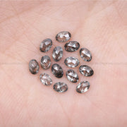 4.0 X 2.5 MM Salt and Pepper Oval Cut Diamonds - Minimal Carbon