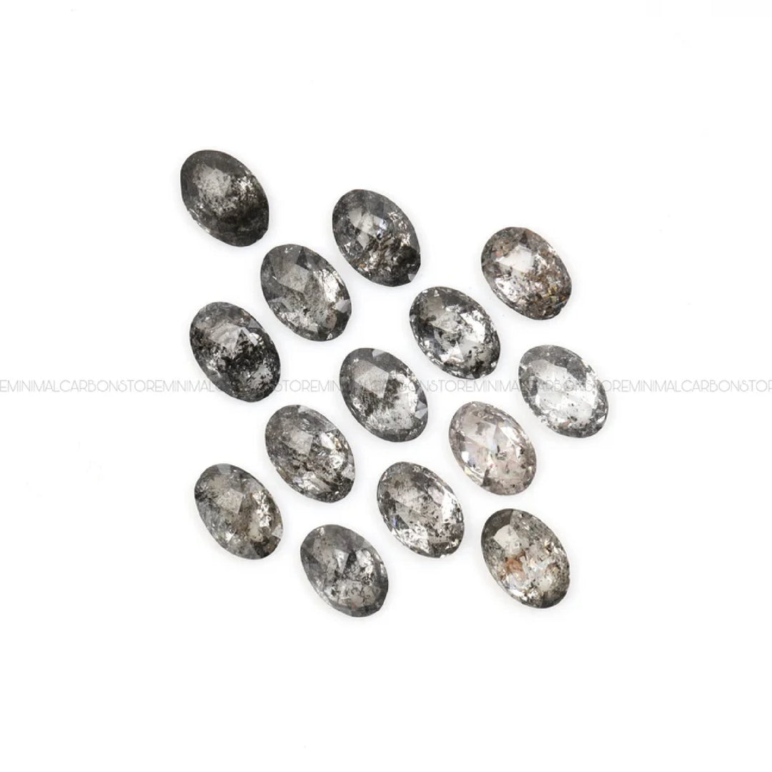 4.0 X 2.5 MM Salt and Pepper Oval Cut Diamonds