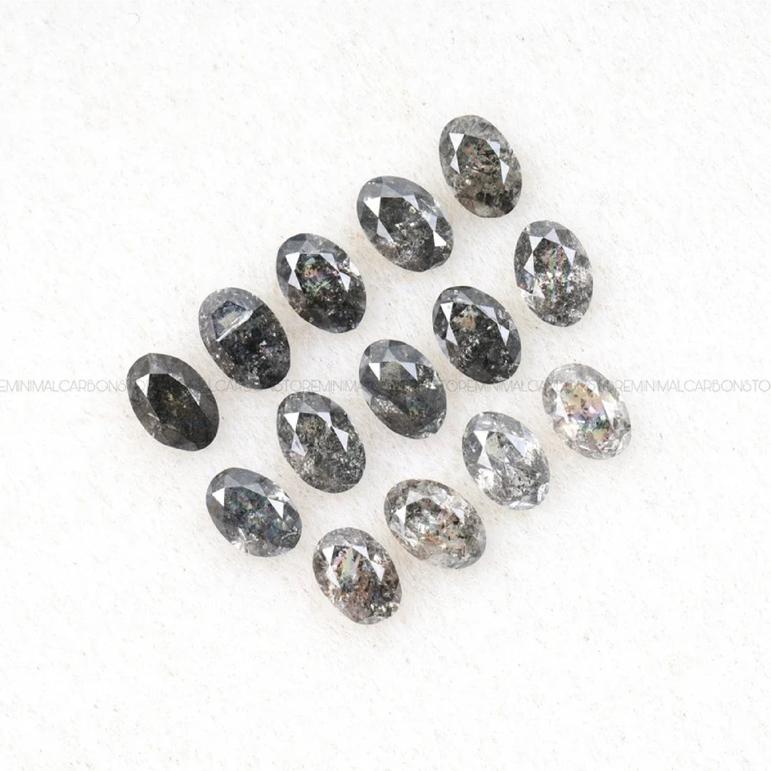 4.0 X 2.5 MM Salt and Pepper Oval Cut Diamonds