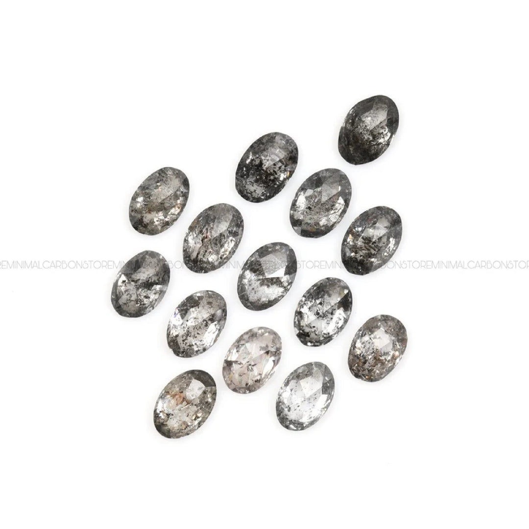 4.0 X 2.5 MM Salt and Pepper Oval Cut Diamonds