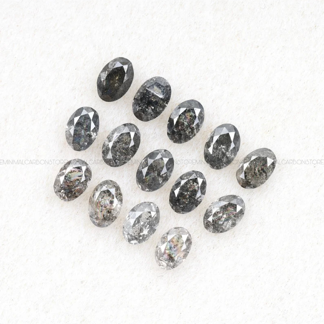 4.0 X 2.5 MM Salt and Pepper Oval Cut Diamonds
