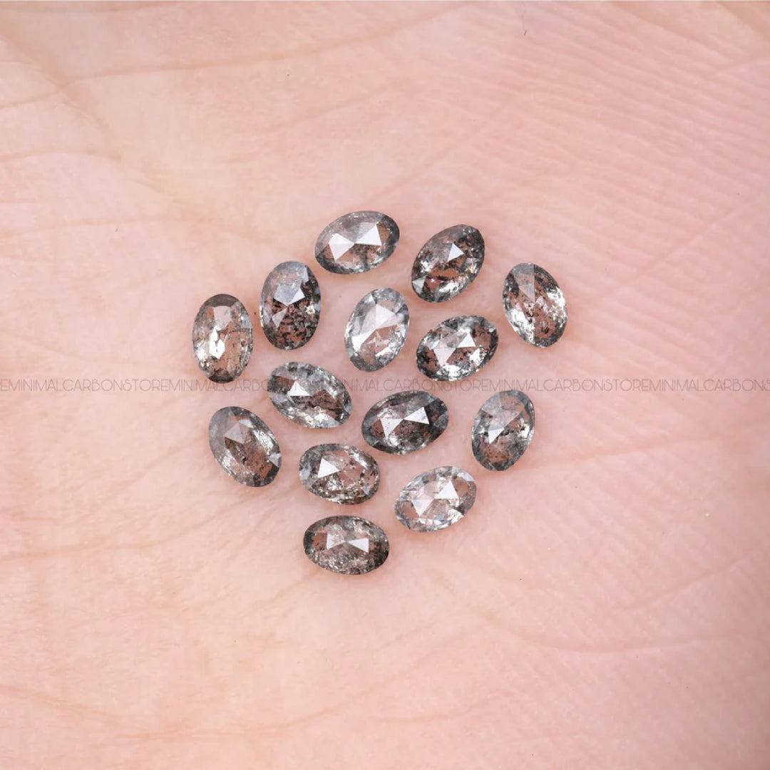 4.0 X 2.5 MM Salt and Pepper Oval Cut Diamonds