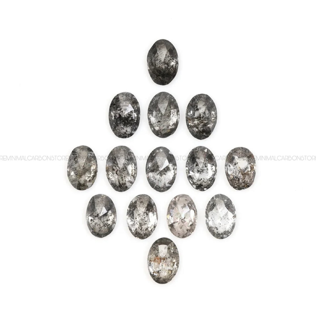 4.0 X 2.5 MM Salt and Pepper Oval Cut Diamonds