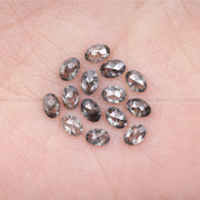 4.0 X 3.0 MM Salt and Pepper Oval Cut Diamonds