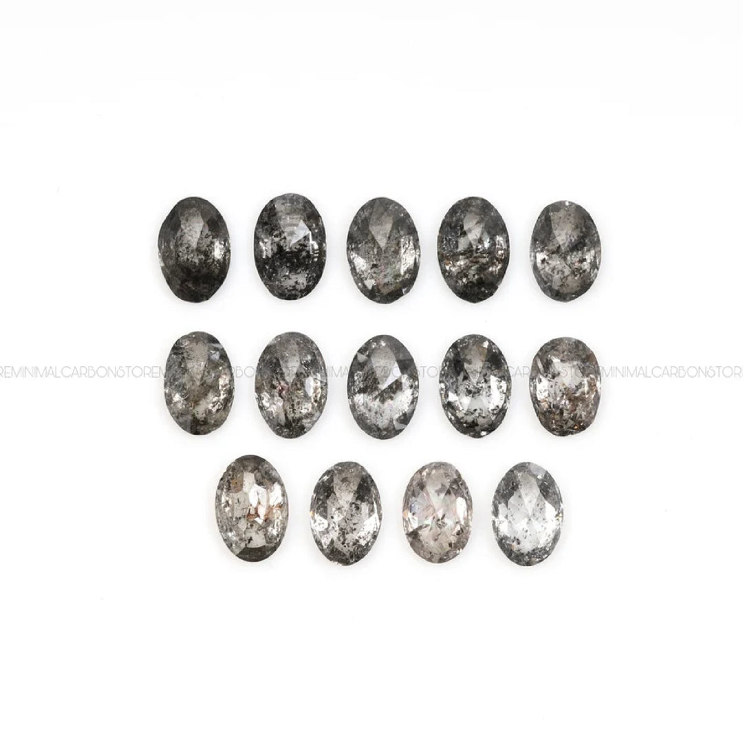 4.0 X 3.0 MM Salt and Pepper Oval Cut Diamonds