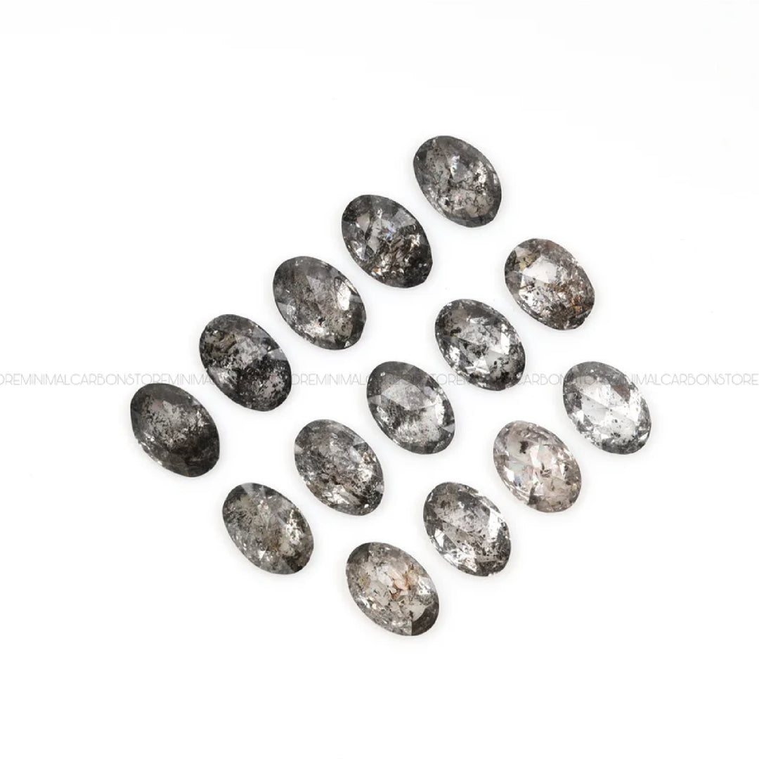 4.0 X 3.0 MM Salt and Pepper Oval Cut Diamonds
