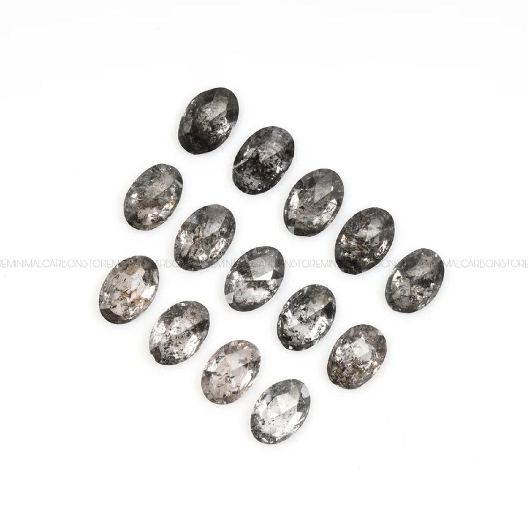 4.0 X 3.0 MM Salt and Pepper Oval Cut Diamonds