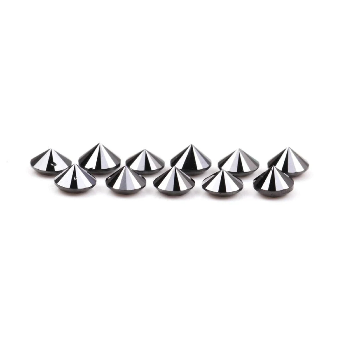 4.1 to 4.5 MM Enhanced Black Round Brilliant Cut Diamonds