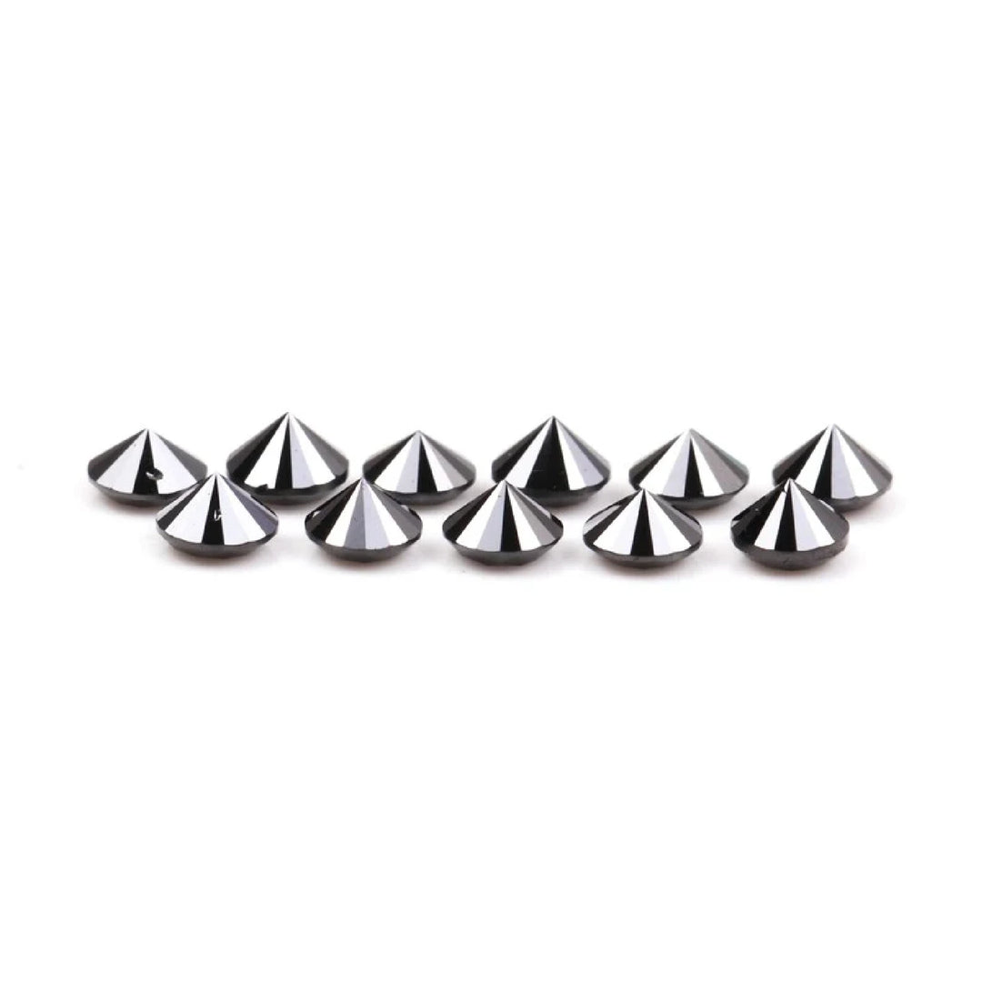 4.1 to 4.5 MM Enhanced Black Round Brilliant Cut Diamonds