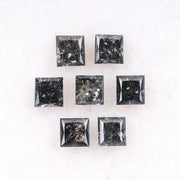 4.25 MM Princess Cut Salt And Pepper Melee Diamond | Minimal Carbon