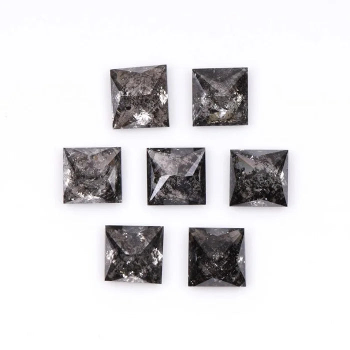 4.25 MM Princess Cut Salt And Pepper Melee Diamond
