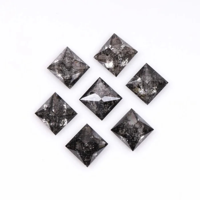 4.25 MM Princess Cut Salt And Pepper Melee Diamond