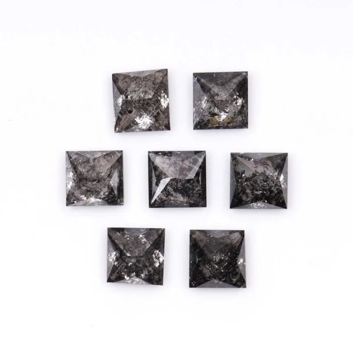 4.25 MM Princess Cut Salt And Pepper Melee Diamond