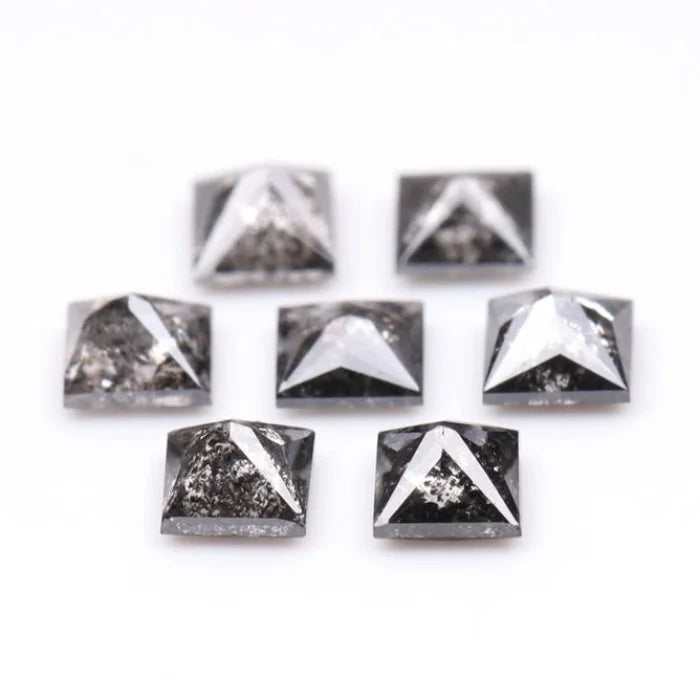 4.25 MM Princess Cut Salt And Pepper Melee Diamond