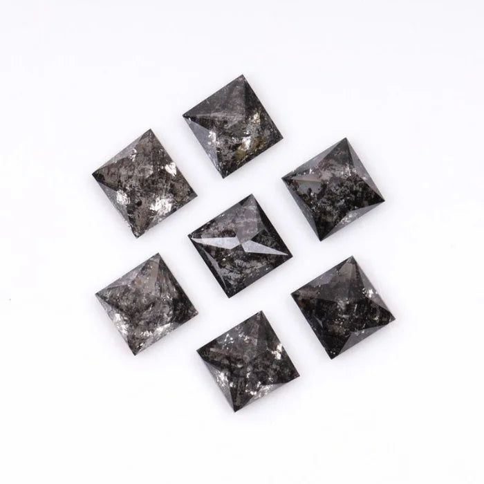 4.25 MM Princess Cut Salt And Pepper Melee Diamond