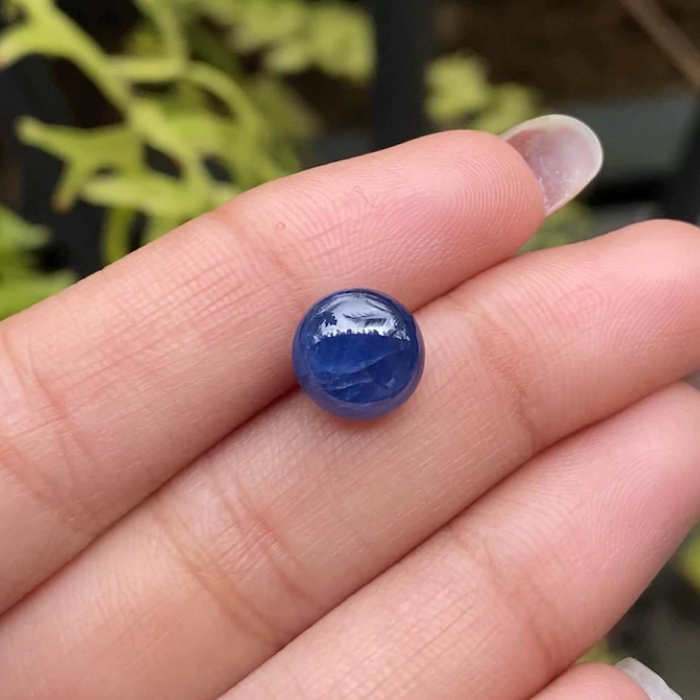 blue cabochon natural gemstone
