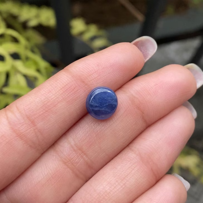 natural blue cabochon gemstone