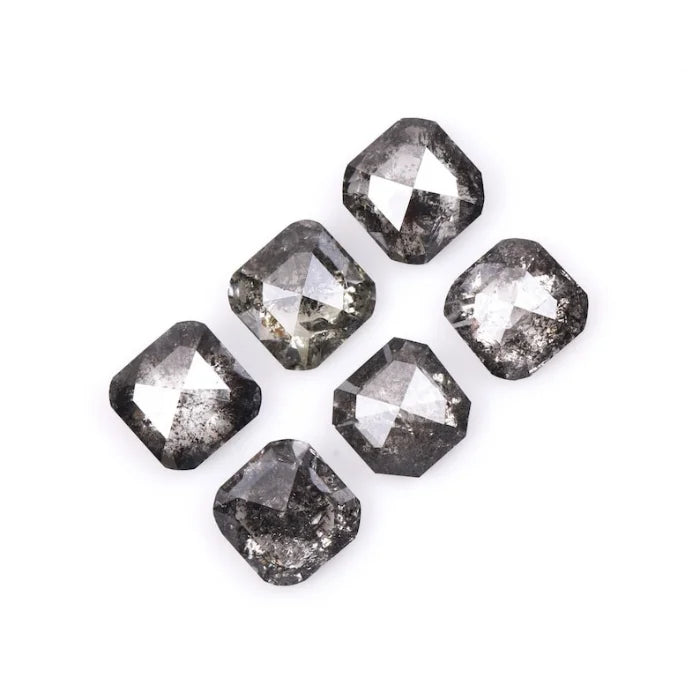4.50 MM Cushion Cut Salt And Pepper Melee Diamond